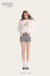 バンビ ラウンド スパンデックス ロングスリーブ Tシャツ