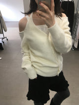 ホイッスルアンゴラホルターネックカーディガン (3color)