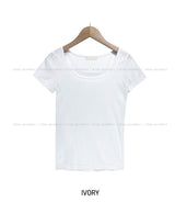 [U-BASIC] Slimming Basic Square Neck S/S T-shirt