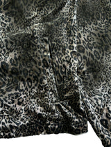 LEOPARD VELVET DOUBLE-HEAD COLOR-TOOTH ZIPPER SMUDGED SPRAY DISTRESSED TAILORED STAND COLLAR JACKET