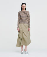 DOZI - Pinched Long Skirt _ BEIGE