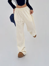 (UNISEX) DOUBLE-LINE STRING WIDE LOOSE-FIT FLEECE TRAINING PANTS - 6 COLOR