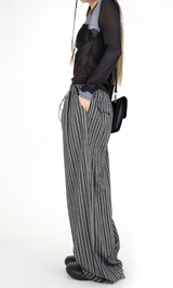pleats stripe banding pants(3color)