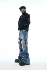 Armored Cross Cutout Denim