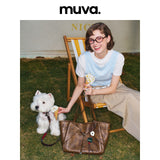 muva. レトロ風 大容量 ショルダーバッグ