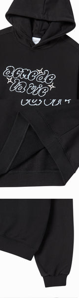 25FW WOMAN TWINKLE CROP HOODIE BLACK
