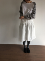 Blanc frill hem midi skirt (2color)