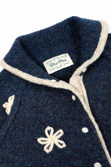 フラワーカラーニットカーディガン [Navy]