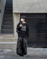 Fringe Balloon Cargo Denim Pants