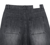 No.1100 スラップバックスナップワイドデニムパンツ