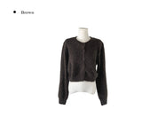 Doobie Soft Fur Button Long Sleeve Cardigan