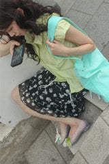 Sheer Floral Midi Skirt (2sizes)
