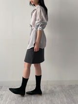 Rollin Belted Loose-Fit Long Blouse