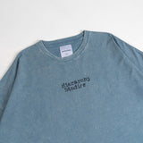 HIERARCHY STUDIOS TYPEWRITER - ウォッシュドブルータイプライターロゴワイドTシャツ