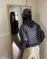 Oohneu see-through dot Windbreaker Hooded zip-up