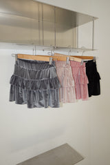 velvet cancan banding mini skirt