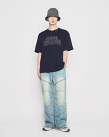 25FW シンプルボーダーライン半袖Tシャツ ブラック