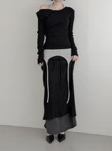 Vero Layering Color Matching Long Skirt