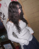 (3color) Ditsy Floral U-Neck Long Sleeve Tee