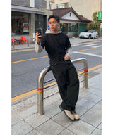 フードレイヤードロングスリーブ