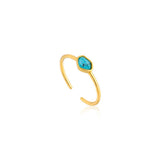 [Han Hyo-joo Worn] Turquoise 925 Silver + 14k gold plating Adjustable Size Ring R014-01G