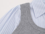 Soft Mix Knit Vest Shirt 232502877