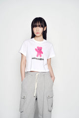 25SS エイリアンベアクロップショートスリーブTシャツ ホワイト