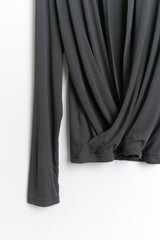 wrap drape neck top(3colors)