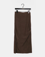 Yurin Shirring Ribbed Long Skirt