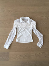 Off-shoulder knit shirt
