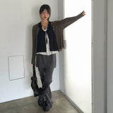 [X] Roat V-neck Round Long Sleeve Knit Cardigan