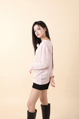 Loose Fit Corsage Knit Pink