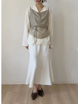 Dion Pintuck Mermaid Long Skirt