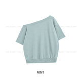 Witty Off-shoulder Short-sleeve Sweatshirt