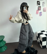 ピグメントハーディークロップドフーディージップアップ ❤🩶🤎 3COLOR
