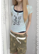 ミントグリーン セットアップ リラックスTシャツ＆ノースリーブキャミ
