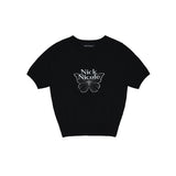 MINI BUTTERFLY SIGNATURE HALF KNIT_BLACK WHITE