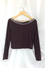 Feminine Flat Neck Long T-Shirt