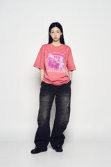25SS ピグメントシューティングエイリアンショートスリーブTシャツ ダークピンク