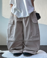 MIDDLE RIVET CARGO BALLOON PANTS 🍰🩶🖤💚4COLOR