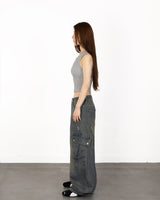W Chest Logo Crop Short Sleeve GRAY