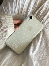 dot phonecase 半透明ドット柄ケース ホワイト