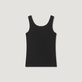 リブジャージーレタリングノースリーブTシャツ