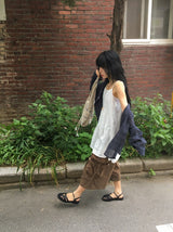 [unisex] ナホリ スナップ ストリング バミューダ バンディングパンツ