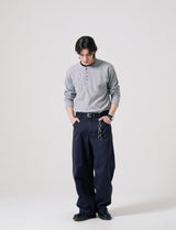 26SS★ テクスチャーヘンリーネックロングスリーブTシャツ