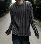 Dying Pigment Wash V-Neck Knitwear