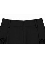 [Summer ver.] リボン ピンタック ワイド サマー パンツ ブラック