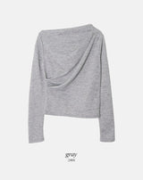 ドレープシャーリングワンショルダーTシャツ (3color)