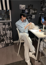スロブホワイトワイドデニムパンツ
