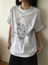 リツカ ドッグプリント ルーズフィット ショートスリーブ Tシャツ